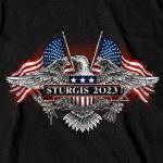 Hot Leathers SPB1108 Men’s 2023 Sturgis Vintage Patriot Black T-Shirt - Image 2