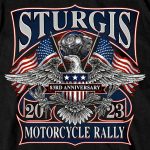 Hot Leathers SPB1108 Men’s 2023 Sturgis Vintage Patriot Black T-Shirt - Image 4