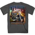 2024 Sturgis Men’s Rushmore Charcoal Motorcycle Rally T-Shirt SPB1132 - Image 2