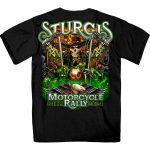 2024 Sturgis #1 Men’s Design Eagle & Skull Black Motorcycle Rally T-Shirt SPB1136 - Image 2