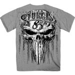 2025 Sturgis Motorcycle Rally Badass Skull Heather Grey Men’s T-Shirt - Image 2