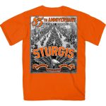 2025 Sturgis Motorcycle Rally Main Street Photo SS Orange T-shirt SPB1168