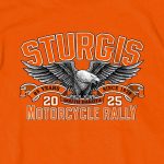 2025 Sturgis Motorcycle Rally Main Street Photo SS Orange T-shirt SPB1168 - Image 4
