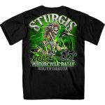 2025 Sturgis Motorcycle Rally Skeleton Chief Black Men’s T-Shirt - Image 2