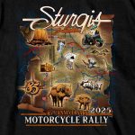 2025 Sturgis Motorcycle Rally Attractions Men’s Black T-Shirt - Image 5