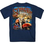 2025 Sturgis Motorcycle Rally Rushmore Navy Men’s T-Shirt - Image 2