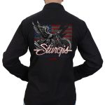 Hot Leathers SPB2081 Men’s Black Sturgis 2023 Chopper Flag Flannel