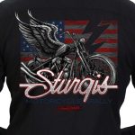 Hot Leathers SPB2081 Men’s Black Sturgis 2023 Chopper Flag Flannel - Image 4