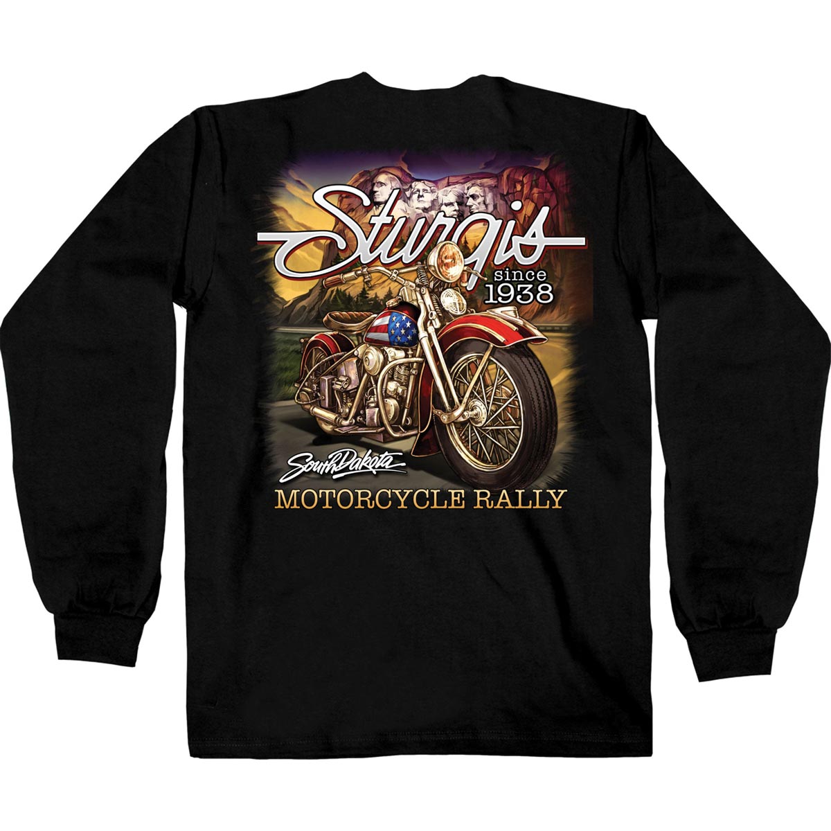 Hot Leathers SPB2094 Men’s Black 2023 Sturgis Rally Rushmore Long Sleeve Shirt