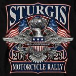 Hot Leathers SPB2103 Men’s Black 2023 Sturgis Rally Vintage Patriot Long Sleeve Shirt - Image 4