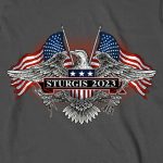 Hot Leathers SPB2105 Men’s Charcoal 2023 Sturgis Vintage Patriot Long Sleeve Shirt - Image 2