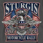 Hot Leathers SPB2105 Men’s Charcoal 2023 Sturgis Vintage Patriot Long Sleeve Shirt - Image 4