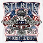 Hot Leathers SPB2107 Men’s White 2023 Sturgis Vintage Patriot Long Sleeve Shirt - Image 2