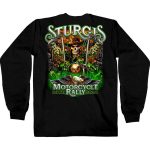 2024 Sturgis #1 Men’s Design Eagle & Skull Black Motorcycle Rally Long Sleeve Tee Shirt SPB2109 - Image 2