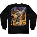 2025 Sturgis Motorcycle Rally #1 Ghost Rider Black Men’s Long Sleeve Shirt - Image 2