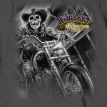 2025 Sturgis Motorcycle Rally #1 Ghost Rider Charcoal Men’s Long Sleeve Shirt - Image 3