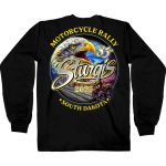 2025 Sturgis Motorcycle Rally Scenic Eagle Black Men’s Long Sleeve Shirt - Image 2