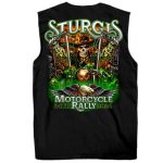 2024 Sturgis #1 Men’s Design Eagle & Skull Black Motorcycle Rally Sleeveless T-Shirt SPB3070 - Image 2