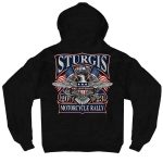 Hot Leathers SPB4013 Men’s 2023 Sturgis Vintage Patriot Black Hoodie - Image 4