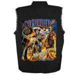 2025 Sturgis Men’s Black Denim Motorcycle Rally #1 Ghost Rider Sleeveless Shirt - Image 2