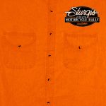 2025 Sturgis Men’s Acid Orange Denim Motorcycle Rally Attractions Sleeveless Shirt - Image 3