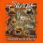 2025 Sturgis Men’s Acid Orange Denim Motorcycle Rally Attractions Sleeveless Shirt - Image 4