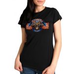 Hot Leathers SPL1823 Women’s Black 2023 Sturgis # 1 American T-Shirt - Image 2