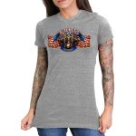 Hot Leathers SPL1824 Women’s Heather Gray 2023 Sturgis # 1 American Lady Double Sided T-Shirt - Image 3