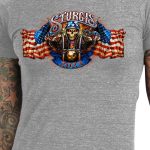 Hot Leathers SPL1824 Women’s Heather Gray 2023 Sturgis # 1 American Lady Double Sided T-Shirt - Image 4