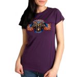 Hot Leathers SPL1826 Women’s Heather Purple 2023 Sturgis # 1 American Lady Double Sided T-Shirt - Image 2
