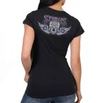 Hot Leathers SPL1827 Women’s Black 2023 Sturgis Antique Sugar Skull T-Shirt - Image 3