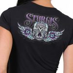 Hot Leathers SPL1827 Women’s Black 2023 Sturgis Antique Sugar Skull T-Shirt - Image 4
