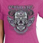 Hot Leathers SPL1828 Women’s Heather Pink 2023 Sturgis Antique Sugar Skull T-Shirt - Image 2