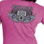 Hot Leathers SPL1828 Women’s Heather Pink 2023 Sturgis Antique Sugar Skull T-Shirt - Image 4