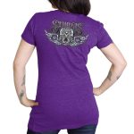 Hot Leathers SPL1829 Women’s Heather Purple 2023 Sturgis Antique Sugar Skull T-Shirt - Image 3