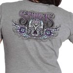 Hot Leathers SPL1830 Women’s Heather Gray 2023 Sturgis Antique Sugar Skull T-Shirt - Image 4