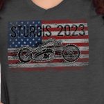 Hot Leathers SPL1832 Women’s Black Heather Dark Gray Sturgis Motorcycle Rally Bling Bike T-Shirt - Image 2