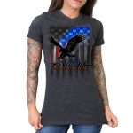 Hot Leathers SPL1836 Women’s Heather Charcoal 2023 Sturgis Bling Eagle T-Shirt