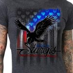Hot Leathers SPL1836 Women’s Heather Charcoal 2023 Sturgis Bling Eagle T-Shirt - Image 2