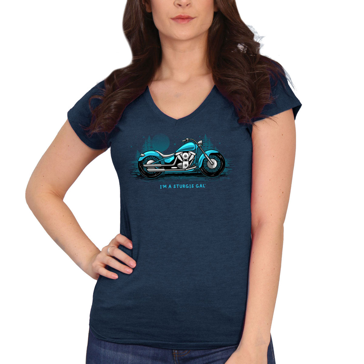 Hot Leathers SPL1841 Women’s Midnight Navy Blue 2023 Sturgis Sturgis Gal T-Shirt