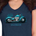 Hot Leathers SPL1841 Women’s Midnight Navy Blue 2023 Sturgis Sturgis Gal T-Shirt - Image 2