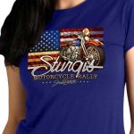 Hot Leathers SPL1853 Women’s Navy 2023 Sturgis Rally Rushmore T-Shirt - Image 3
