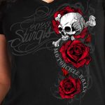 Hot Leathers SPL1856 Women’s Black 2023 Sturgis Rally Skull Rose T-Shirt - Image 4