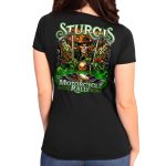 2024 Sturgis #1 Women’s Design Eagle & Skull Black Motorcycle Rally T-Shirt SPL1886 - Image 2