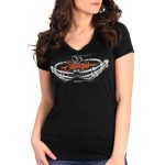 2025 Sturgis Women’s Motorcycle Rally Skeleton Hands Black Ladies T-Shirt