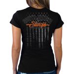 2025 Sturgis Women’s Motorcycle Rally Skeleton Hands Black Ladies T-Shirt - Image 2