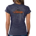 2025 Sturgis Women’s Motorcycle Rally Skeleton Hands Navy Ladies T-Shirt - Image 2