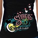 2025 Sturgis Women’s Motorcycle Rally Pink Lady Black Ladies T-Shirt - Image 4