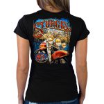 2025 Sturgis Women’s Motorcycle Rally Rushmore Black Ladies T-Shirt - Image 2