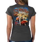 2025 Sturgis Women’s Motorcycle Rally Rushmore Charcoal Ladies T-Shirt - Image 2
